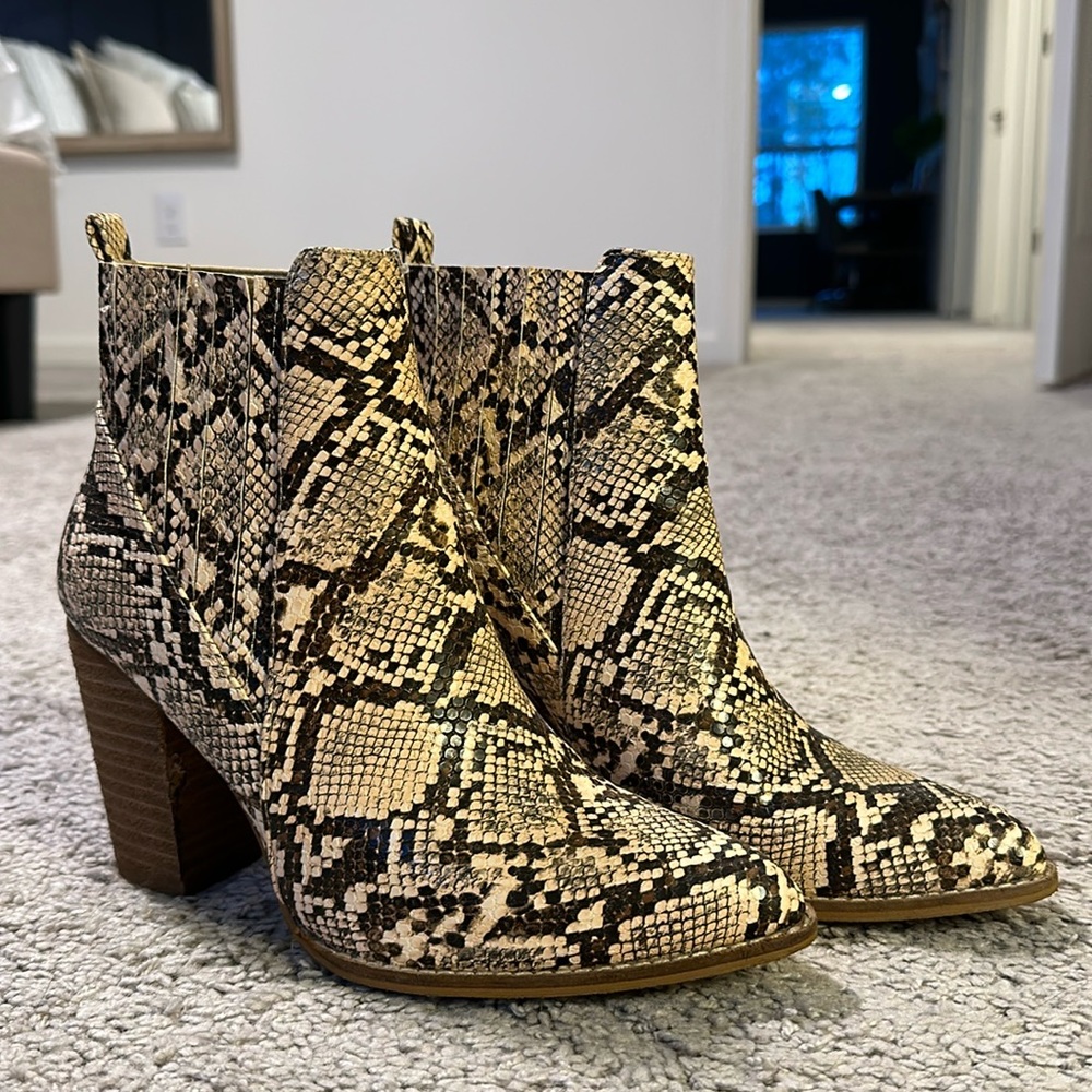 Snakeskin Heeled Boots